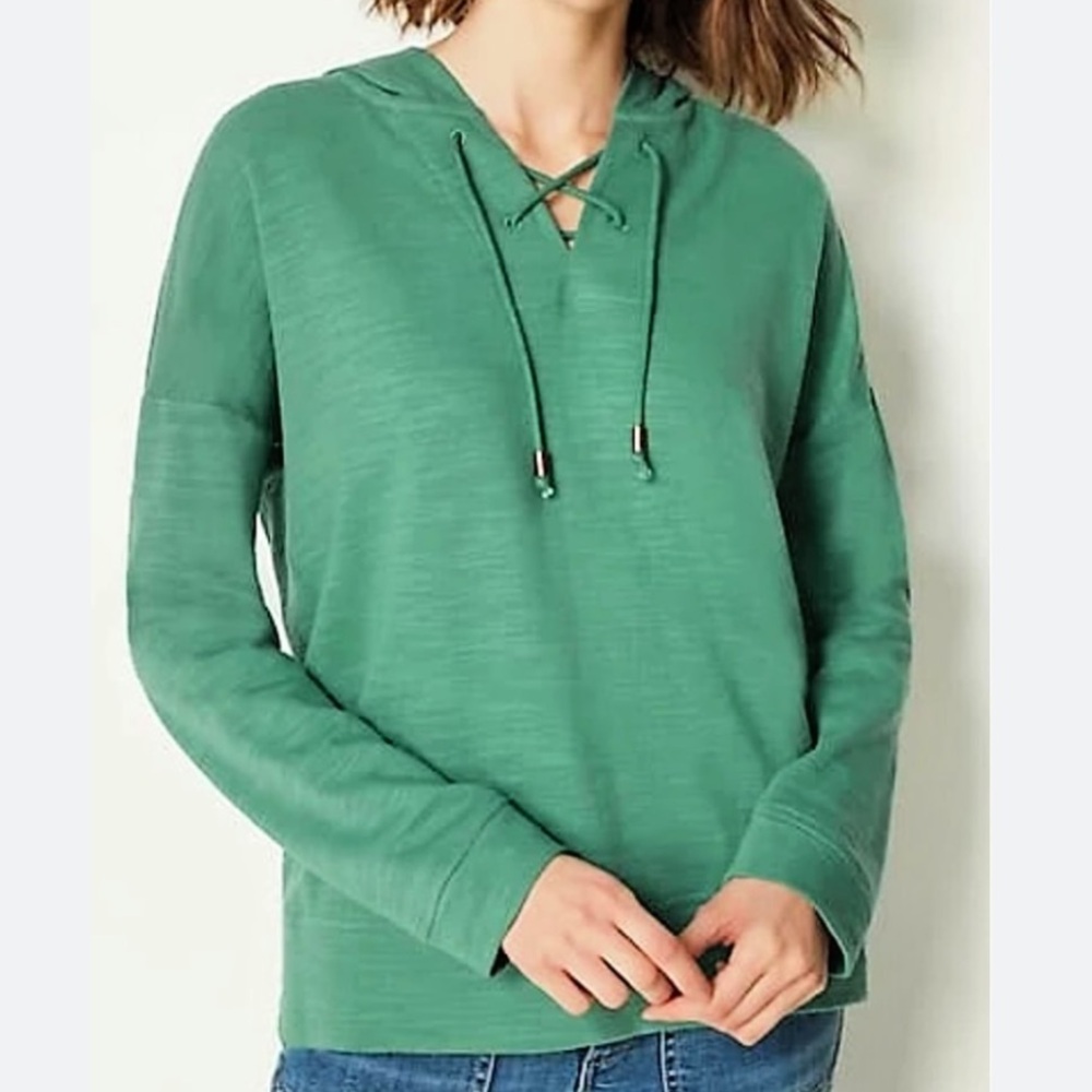 NWT J.Jill Women's Hoodie Size XL color-green papay stretchy